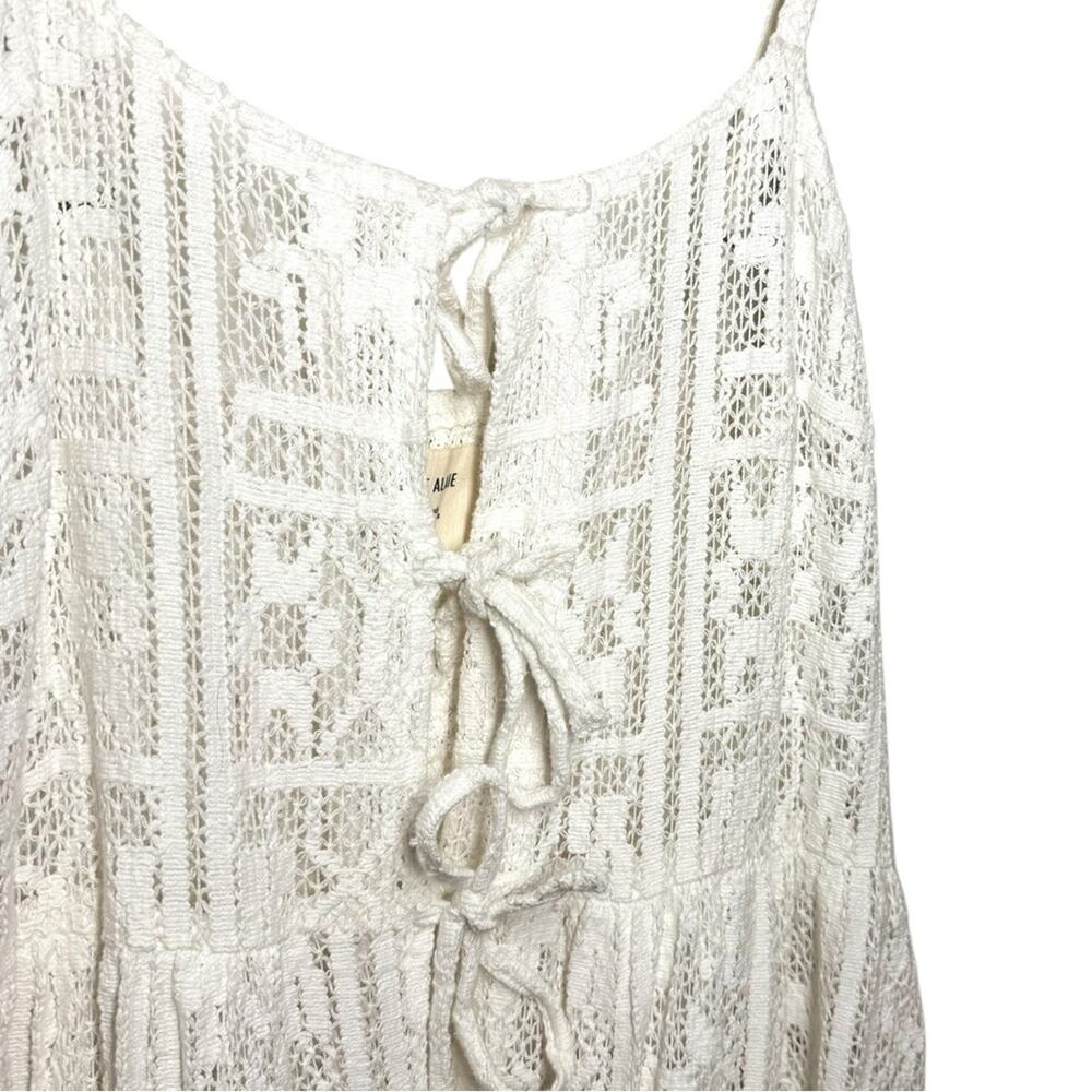 Ajaie Alaie Cream White Crochet Lace Tie Front Candor Dress - Medium - Picture 8 of 12